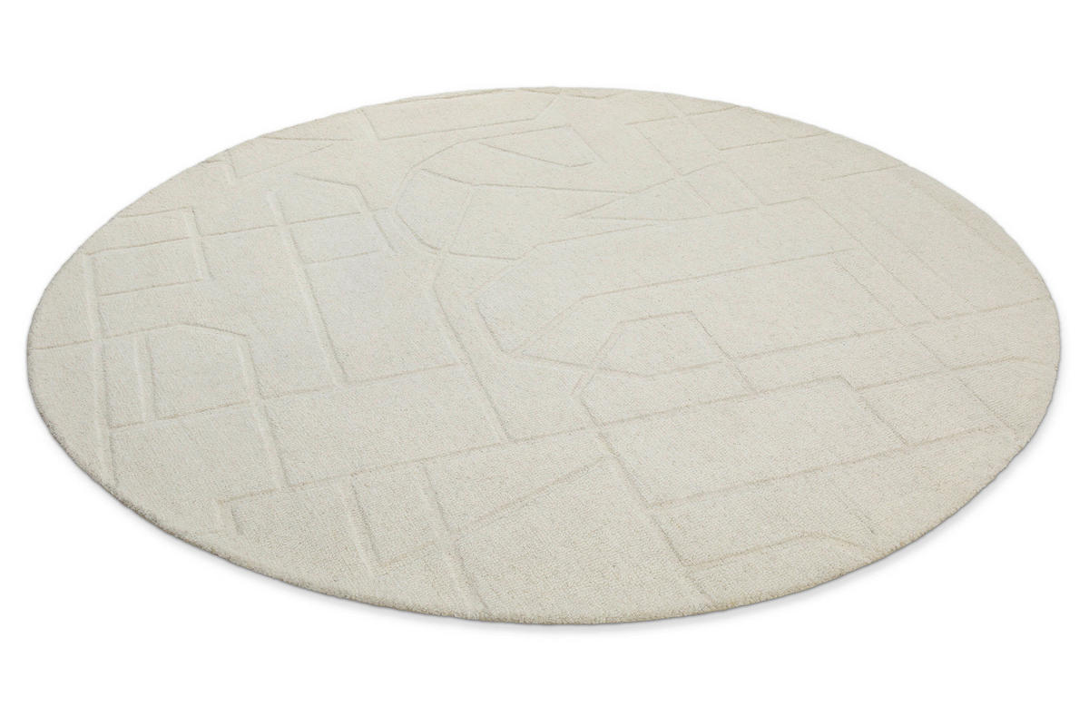 WEBTEPPICH Wohnzimmer 180 cm Hamptons Twentyeight Creme rund  - Creme, Design, Textil (180cm) - WECON HOME