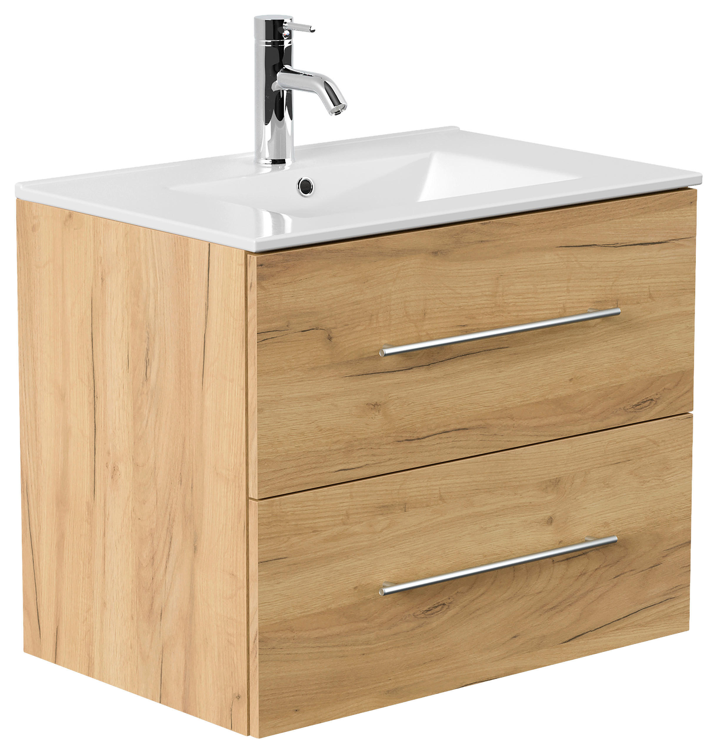 WASCHTISCHKOMBI 71 cm  - Eichefarben/Weiß, Basics, Keramik/Holzwerkstoff (71cm) - MID.YOU