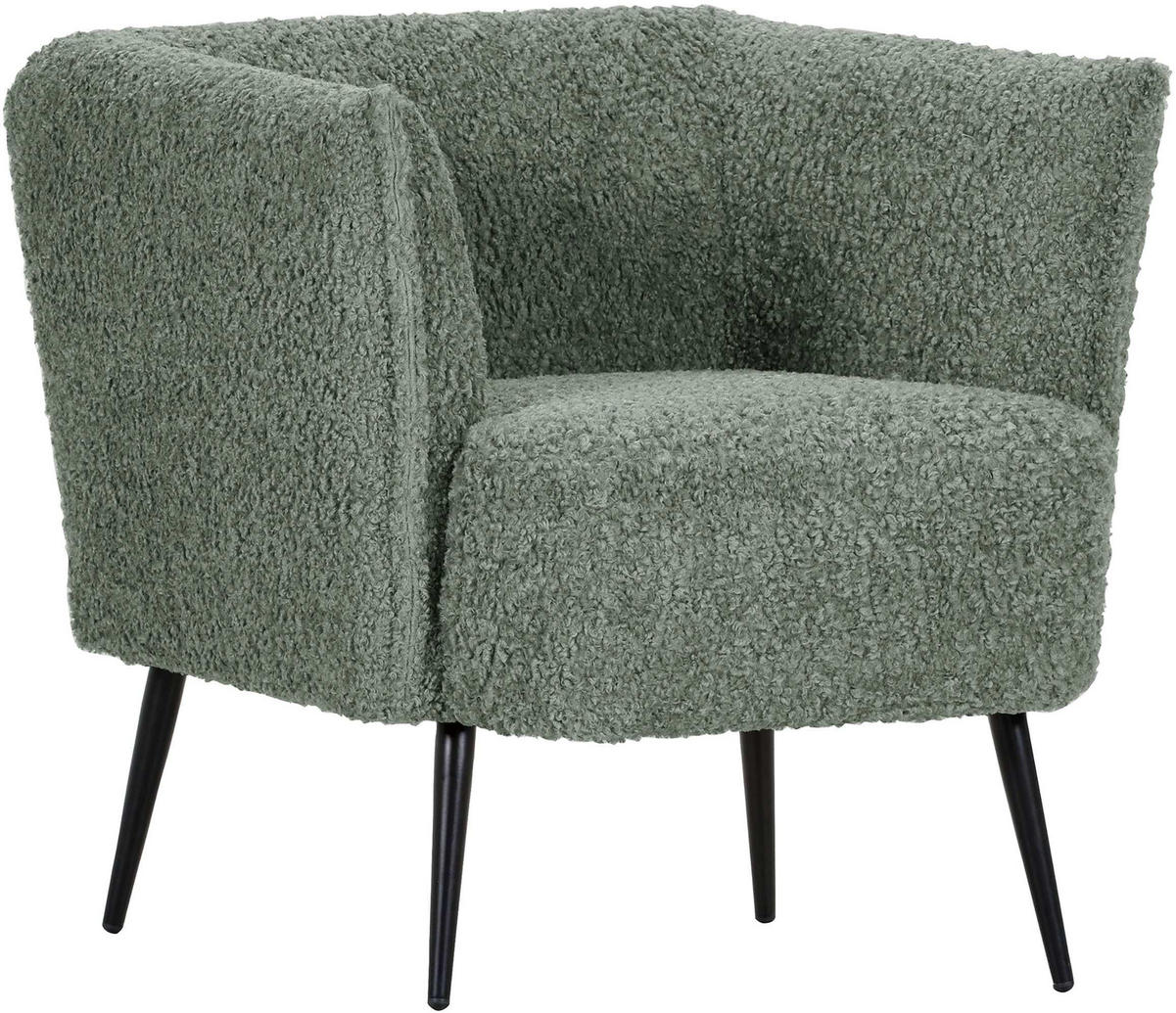 SESSEL in Plüsch Waldgrün  - Waldgrün/Schwarz, Design, Textil/Metall (76/73/76cm) - Landscape