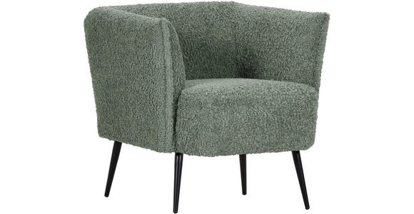 SESSEL in Plüsch Waldgrün  - Waldgrün/Schwarz, Design, Textil/Metall (76/73/76cm) - Landscape