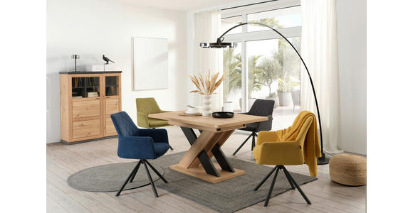 ESSTISCH 140-180/90/75,3 cm Nachbildung  Holzwerkstoff ausziehbar rechteckig Schwarz, Eiche Artisan  - Schwarz/Eiche Artisan, MODERN, Holzwerkstoff (140-180/90/75,3cm) - Carryhome