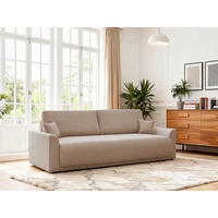 SCHLAFSOFA KIMMY Struktur Braun  inkl. Zierkissen, Rückenkissen, Bettkasten  - Schwarz/Braun, Design, Kunststoff/Textil (234/90/103cm) - P & B