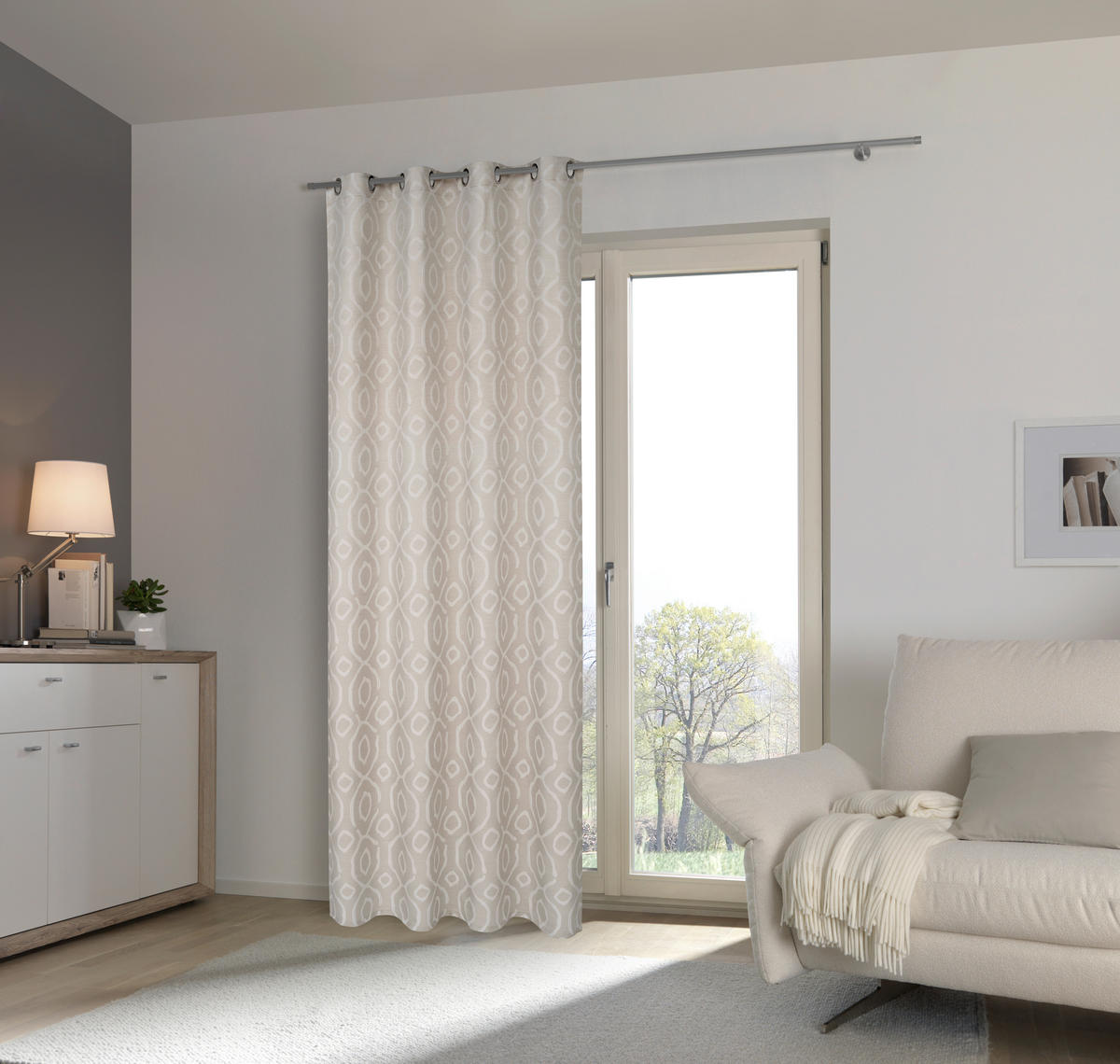 ZAVESA SA KARIKAMA sivobraon  140/245 cm  - sivobraon, Konvencionalno, tekstil (140/245cm) - Esposa