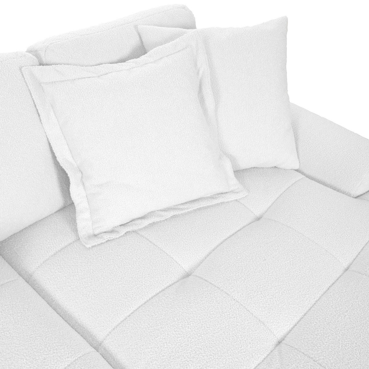 ECKSOFA in Flachgewebe Weiss  - Weiss/Schwarz, Konventionell, Kunststoff/Textil (286/195cm) - Carryhome