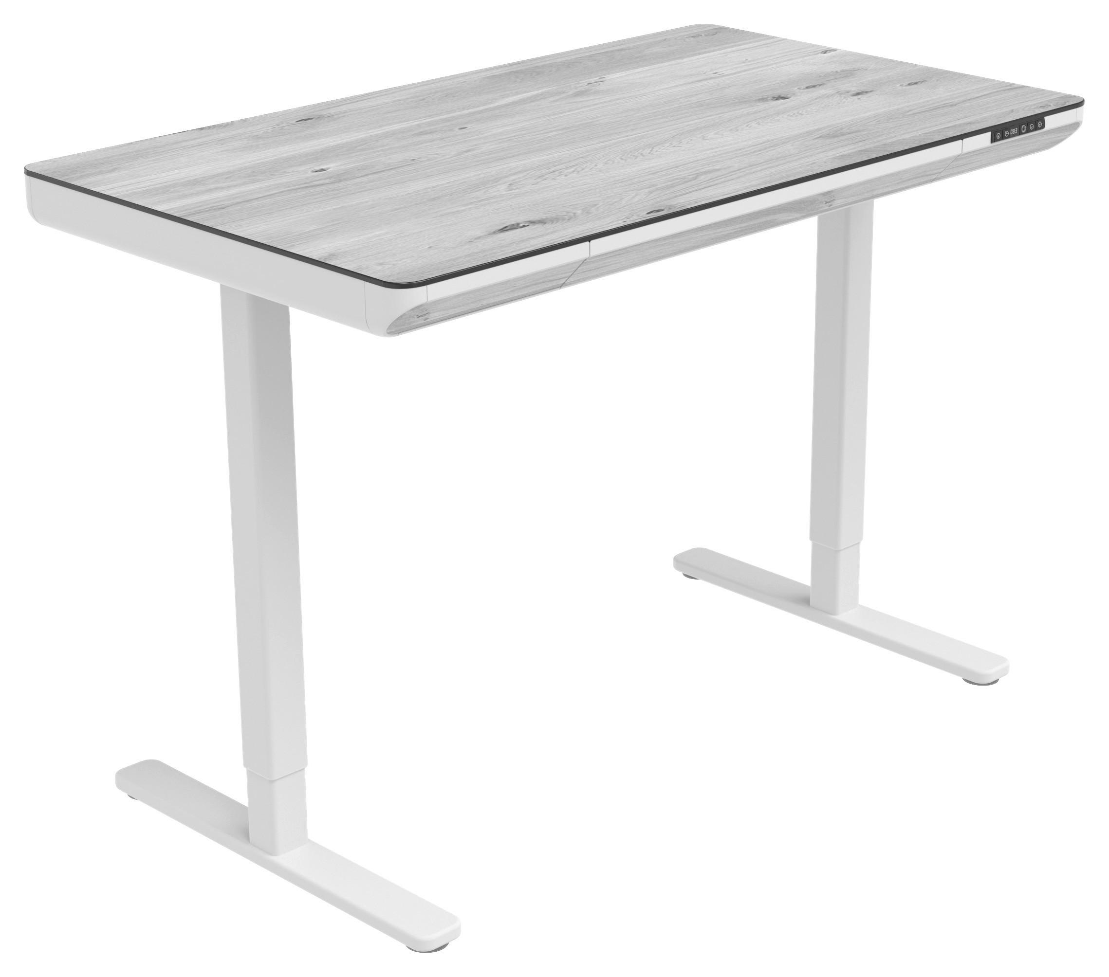 SCHREIBTISCH höhenverstellbar  - Eiche Artisan/Weiß, KONVENTIONELL, Holzwerkstoff/Kunststoff (120/70/73-118cm) - Xora