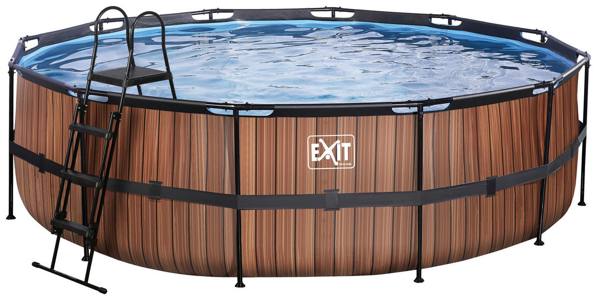 POOL Wood 488/122 cm  - Braun, KONVENTIONELL, Metall (488/122cm) - EXIT Toys