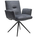 ARMLEHNSTUHL  in Webstoff  - Dunkelgrau/Anthrazit, Design, Textil/Metall (70/89/68cm) - Dieter Knoll