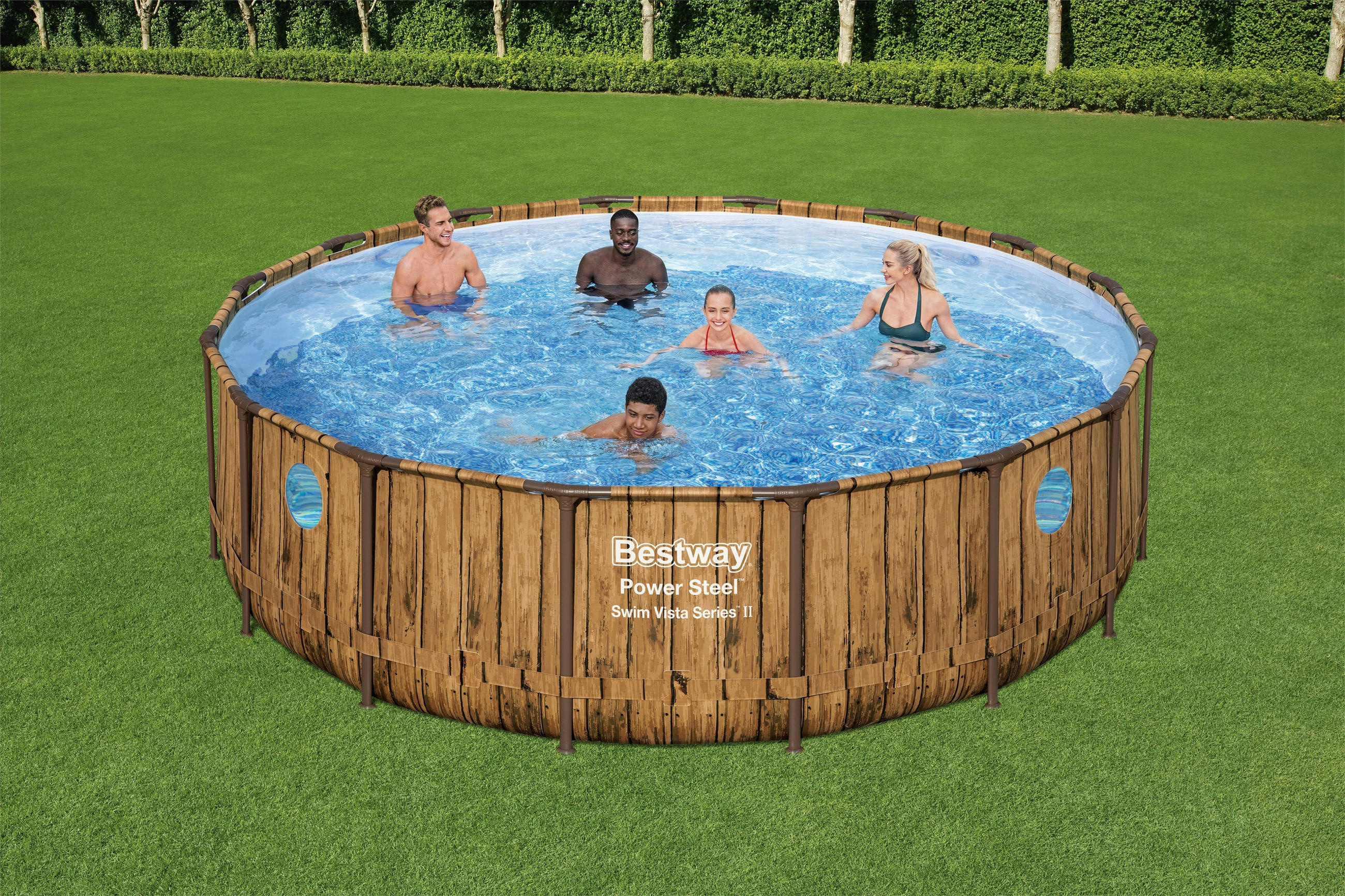 POOL SET VISTA SERIES 56725GS 488/122 cm  - Blau/Braun, KONVENTIONELL, Kunststoff/Metall (488/122cm) - Bestway
