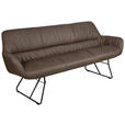 SITZBANK 201,5/87/67,5 cm Echtleder Braun, Schwarz  - Schwarz/Braun, Design, Leder/Metall (201,5/87/67,5cm) - Dieter Knoll
