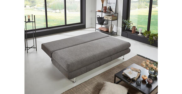 SCHLAFSOFA Webstoff Taupe  - Taupe/Edelstahlfarben, KONVENTIONELL, Kunststoff/Textil (190/93/92cm) - Carryhome