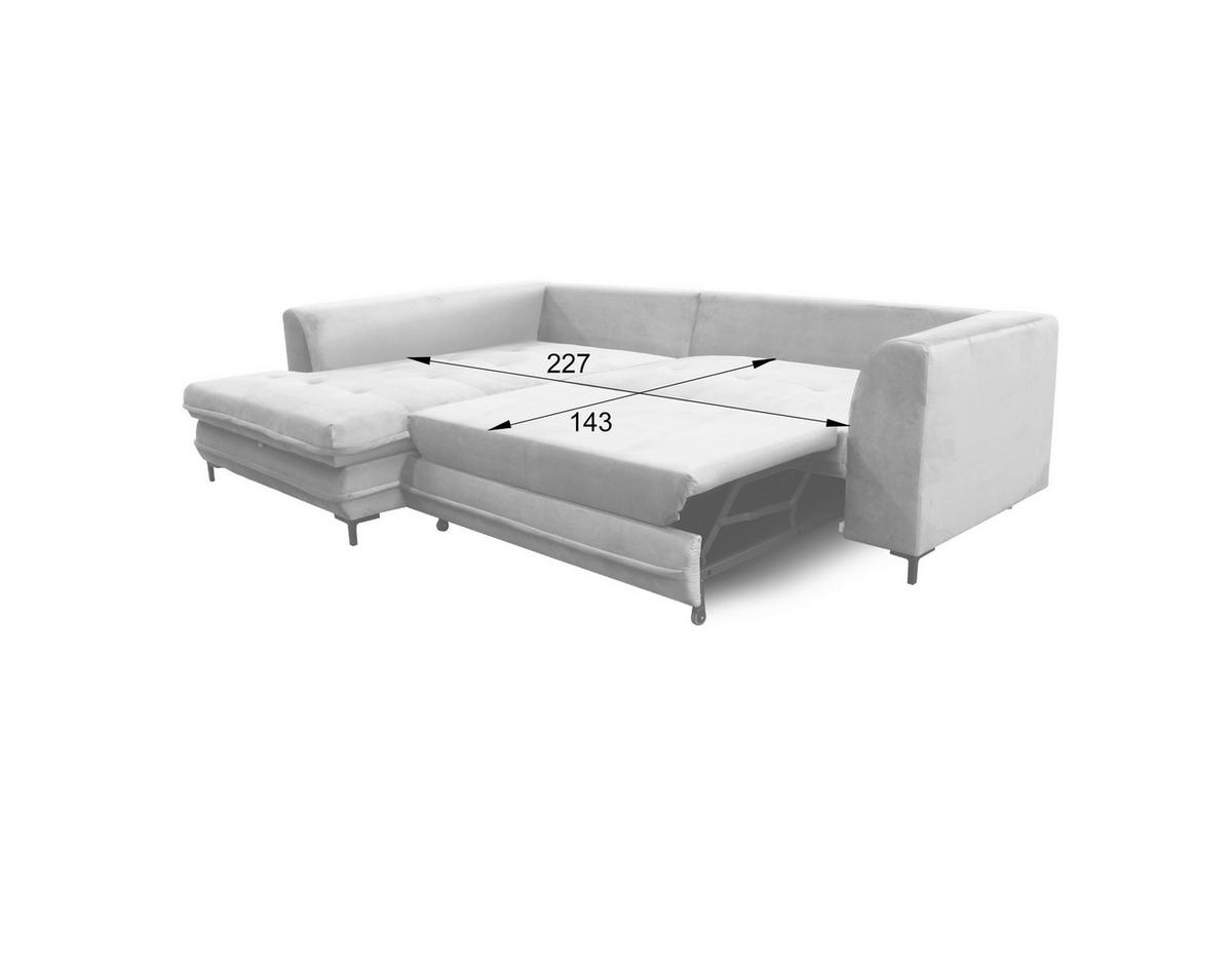 ECKSOFA Beere Velours  - Beere/Schwarz, Design, Textil/Metall (277/187cm) - Livetastic