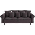 BIGSOFA in Samt Braun  - Schwarz/Braun, Design, Holz/Textil (248/96/95cm) - Carryhome