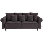 BIGSOFA in Samt Braun  - Schwarz/Braun, Design, Holz/Textil (248/96/95cm) - Carryhome