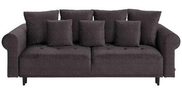 BIGSOFA in Samt Braun  - Schwarz/Braun, Design, Holz/Textil (248/96/95cm) - Carryhome