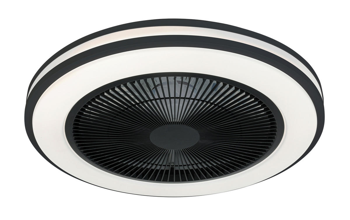 DECKENVENTILATOR - Schwarz/Weiß, Trend, Kunststoff/Metall (58/14,5cm) - Mican