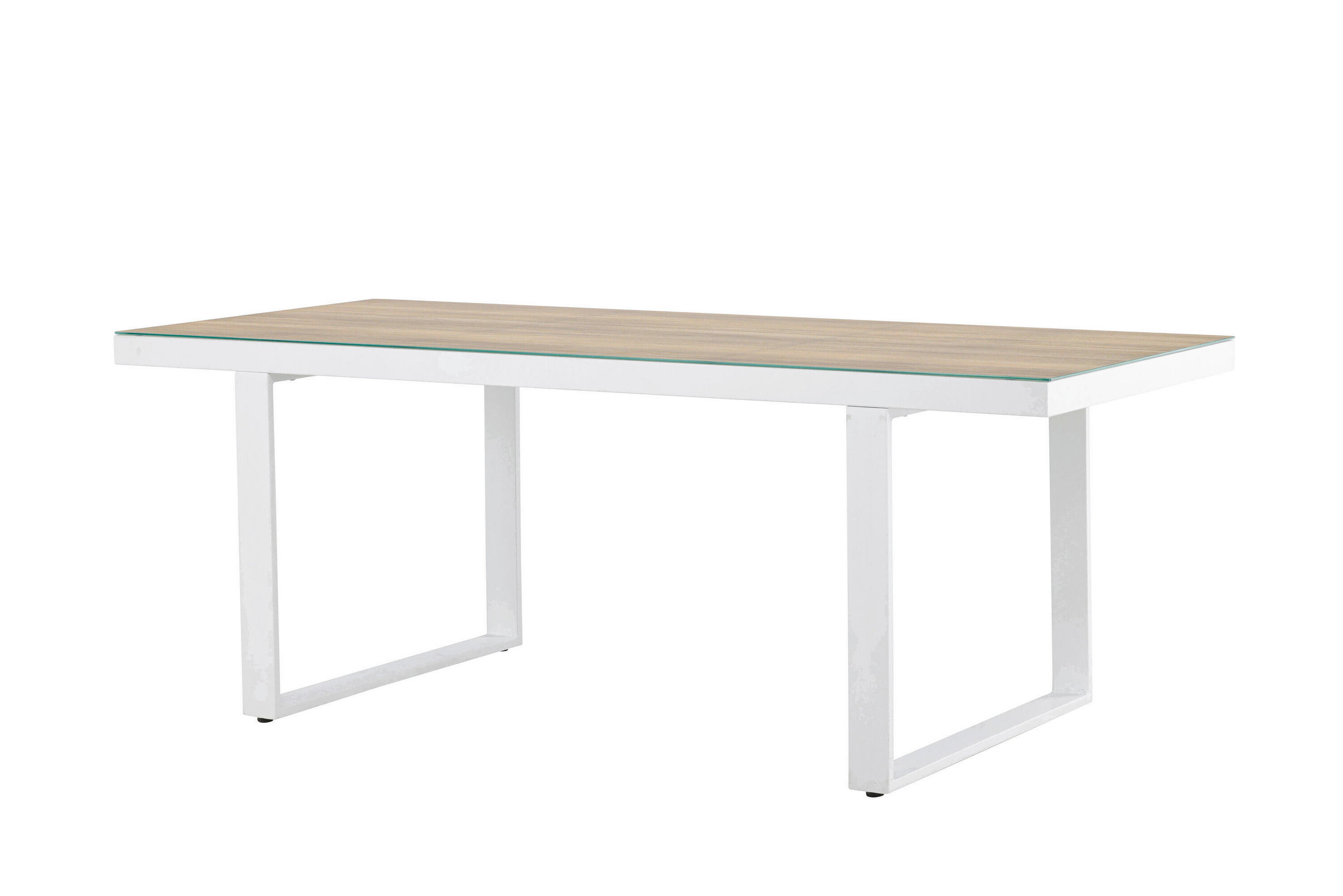Gardenson Gartentisch Weiß, Hellbraun 90x75x200 cm