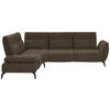 ECKSOFA in Webstoff Braun  - Schwarz/Braun, Design, Textil/Metall (223/290cm) - Moderano