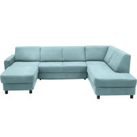 WOHNLANDSCHAFT in Webstoff Türkis  - Türkis/Schwarz, Design, Holz/Textil (165/296/198cm) - Xora