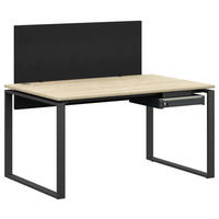 JUGENDSCHREIBTISCH 140/80/72 cm  in Anthrazit, Eichefarben  - Eichefarben/Anthrazit, Design, Holzwerkstoff/Textil (140/80/72cm) - Cantus