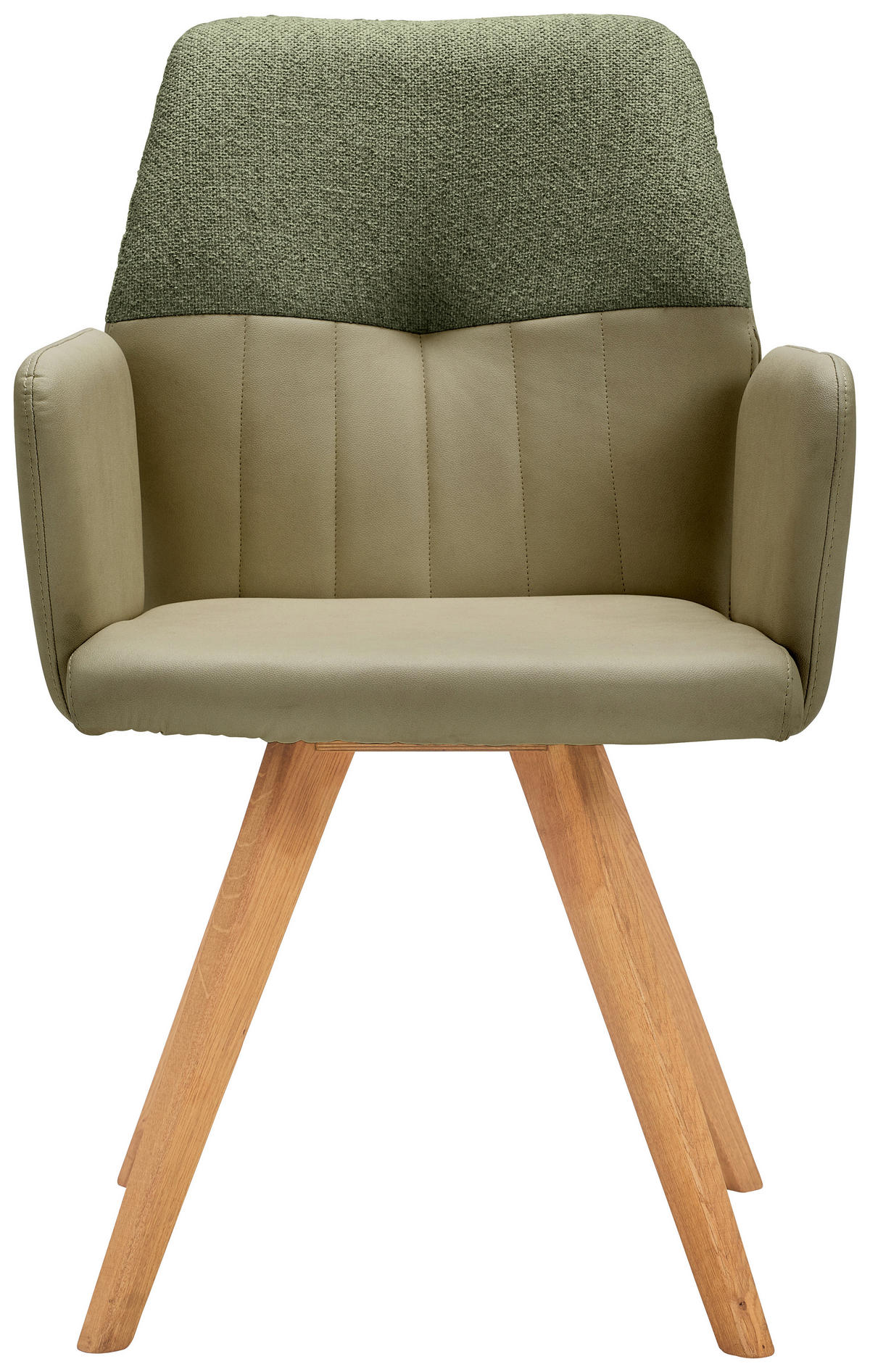ARMLEHNSTUHL  in Lederlook, Webstoff  - Wildeiche/Olivgrün, Konventionell, Holz/Textil (57/87/63cm) - Valdera