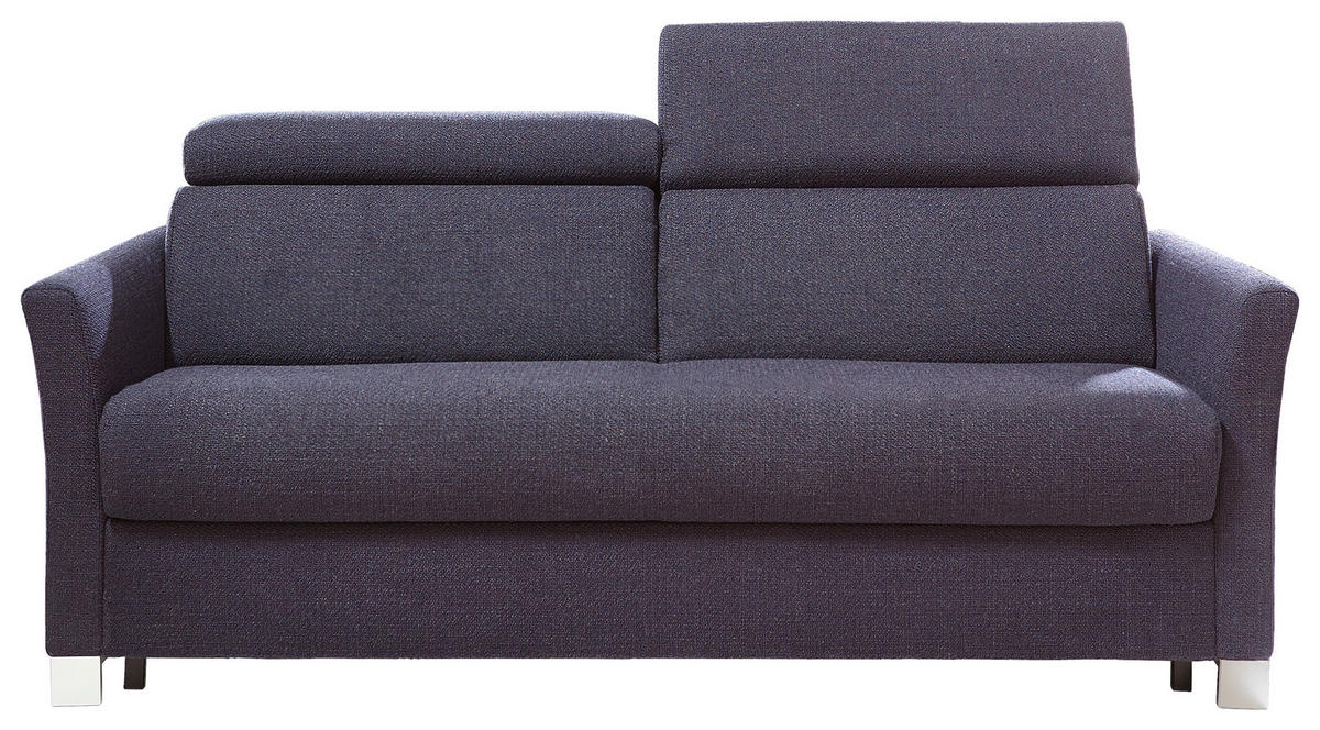 SCHLAFSOFA Textil Dunkelblau  - Chromfarben/Dunkelblau, Design, Textil/Metall (185/100/100cm) - Bali