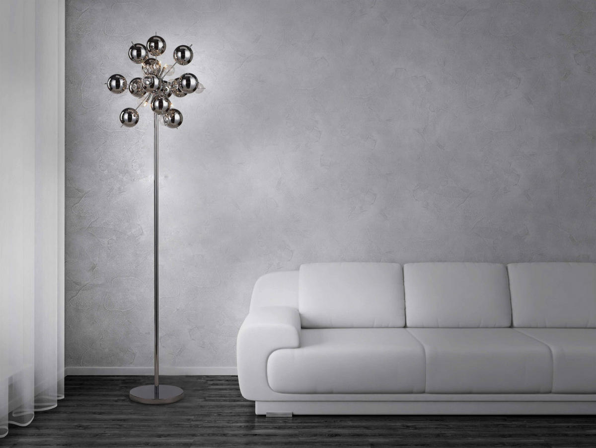 STEHLEUCHTE 50/167 cm    - Chromfarben/Klar, Design, Glas/Metall (50/167cm) - Näve