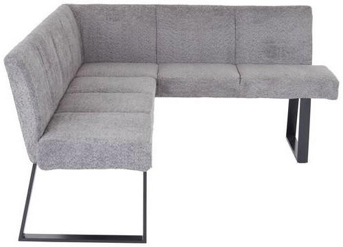 ECKBANK 190/150 cm in Grau - Schwarz/Grau, MODERN, Textil/Metall (190/150cm) - MID.YOU