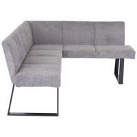 ECKBANK 190/150 cm Leinenoptik Grau   - Schwarz/Grau, MODERN, Textil/Metall (190/150cm) - MID.YOU
