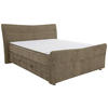 BOXSPRINGBETT 140/200 cm  in Braun  - Chromfarben/Braun, KONVENTIONELL, Textil/Metall (140/200cm) - Esposa