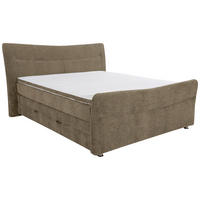 BOXSPRINGBETT 180/200 cm  in Braun  - Chromfarben/Braun, KONVENTIONELL, Textil/Metall (180/200cm) - Esposa