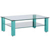 COUCHTISCH in Metall, Glas 110/70/42,5 cm  - Türkis, Design, Glas/Kunststoff (110/70/42,5cm)