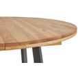 ESSTISCH Eichefarben rund  ausziehbar  - Eichefarben/Schwarz, KONVENTIONELL, Holz/Metall (110-170/110/75cm) - Linea Natura