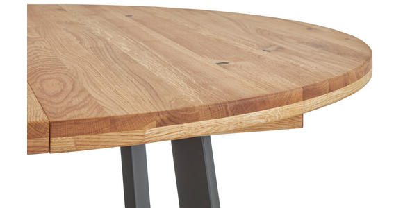ESSTISCH Eichefarben rund  ausziehbar  - Eichefarben/Schwarz, KONVENTIONELL, Holz/Metall (110-170/110/75cm) - Linea Natura