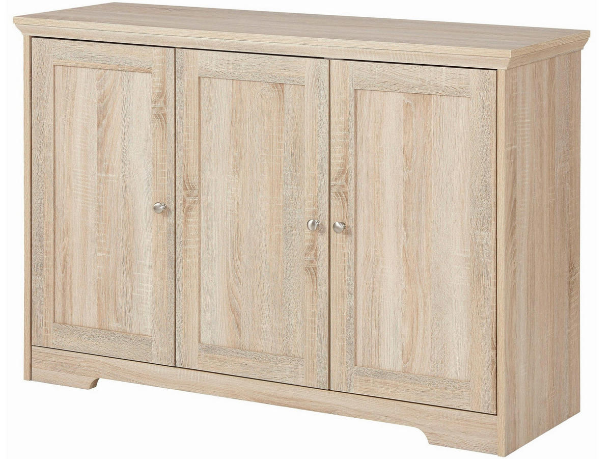 SIDEBOARD NANTES 118/80/39 cm  - Eichefarben/Silberfarben, Design, Holzwerkstoff/Metall (118/80/39cm) - Livetastic