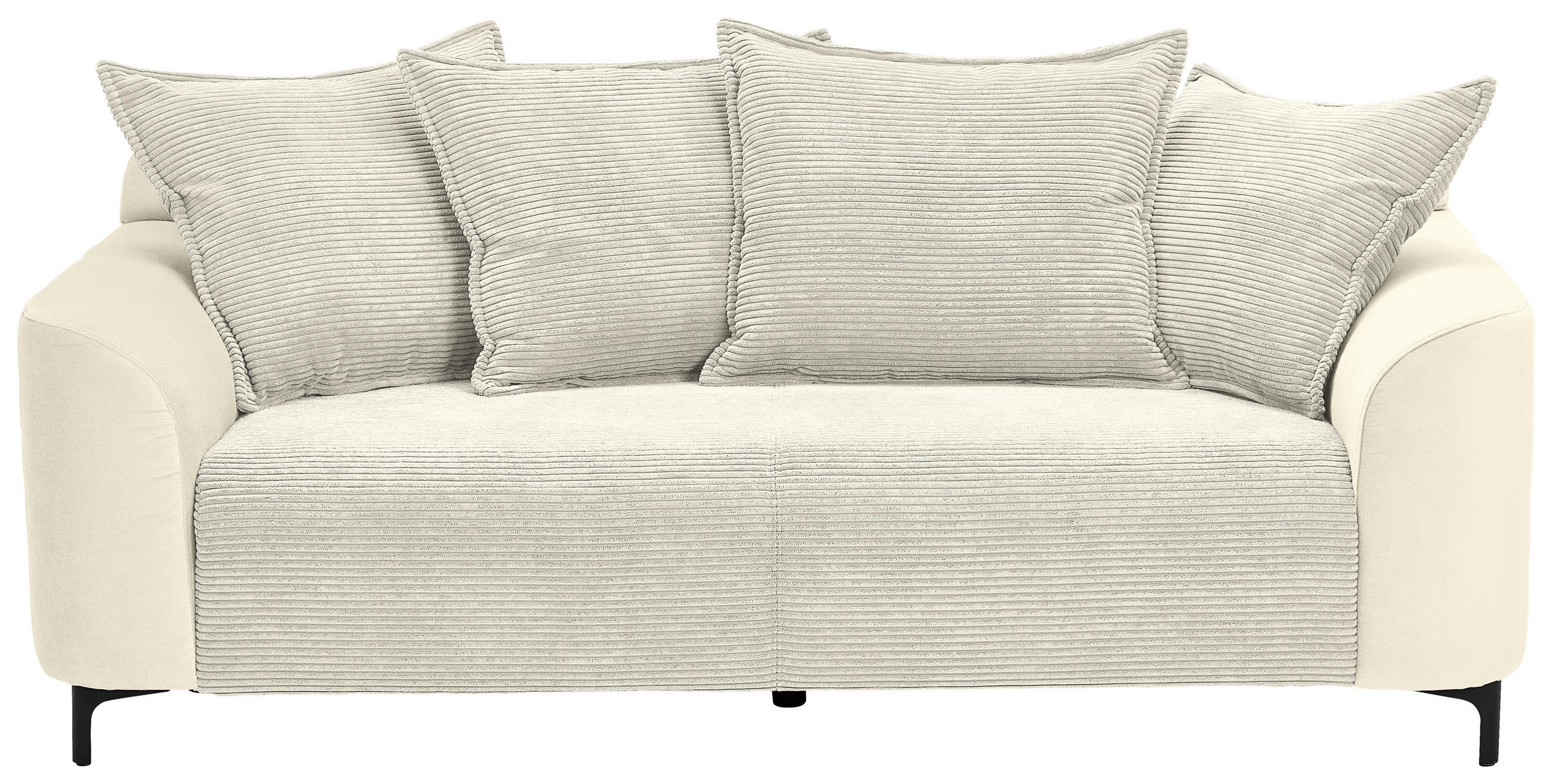 2-SITZER-SOFA  in Cord, Velours Beige  - Beige/Schwarz, KONVENTIONELL, Textil/Metall (175/84/99cm) - Carryhome