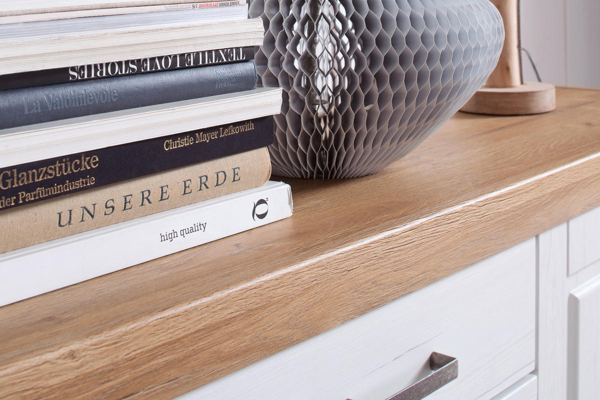 SIDEBOARD Brixen 183/85/50 cm 1 Schublade(n)  - Eichefarben/Schwarz, Basics, Holzwerkstoff/Metall (183/85/50cm) - Landscape