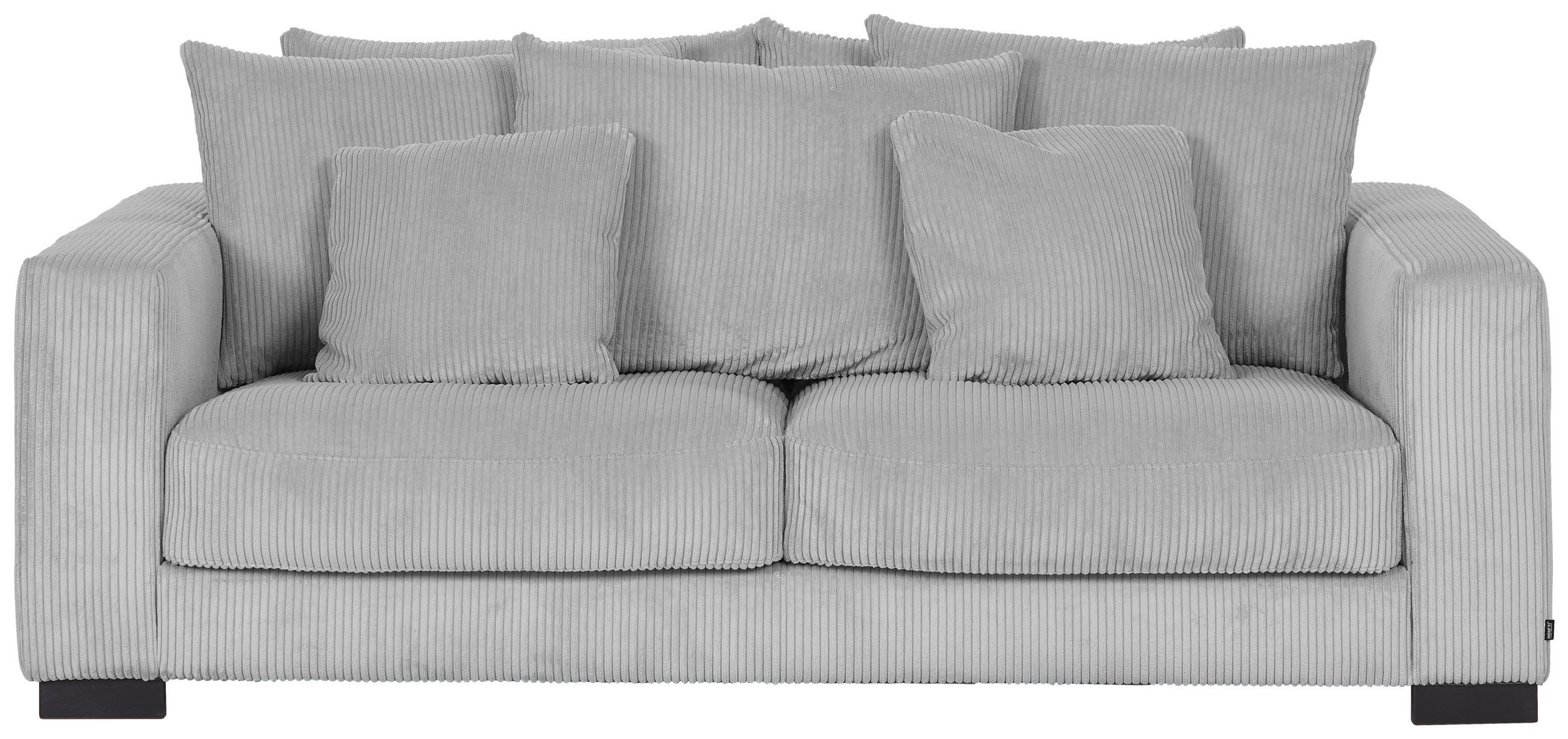 2,5-SITZER Cord Grau  - Schwarz/Grau, KONVENTIONELL, Holz/Textil (203/83/126cm) - Hom`in