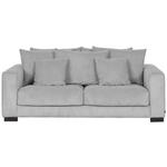 2,5-SITZER  in Cord Grau  - Schwarz/Grau, KONVENTIONELL, Holz/Textil (203/83/126cm) - Hom`in