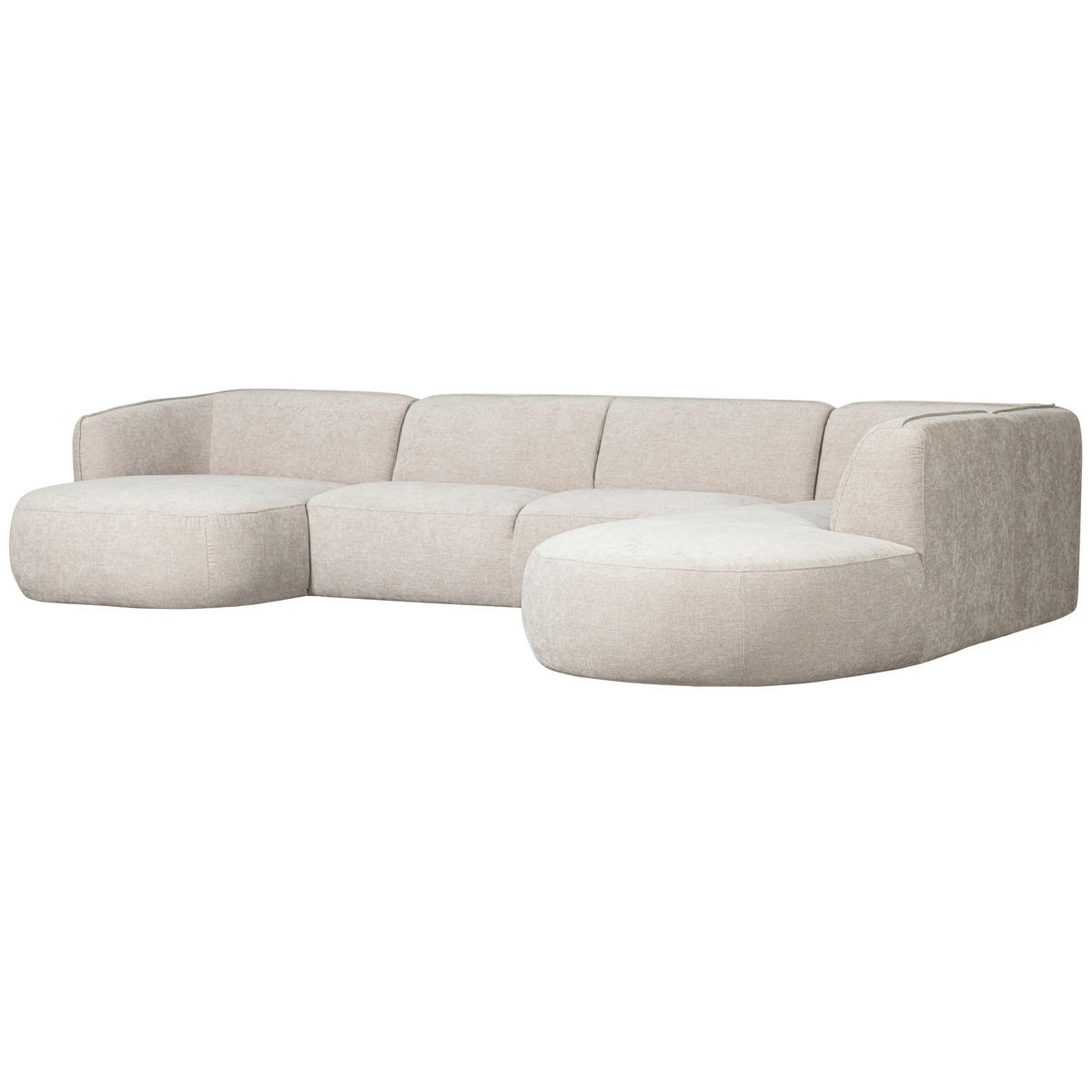 ECKSOFA Polly Sandfarben Webstoff  - Sandfarben/Schwarz, Design, Textil (150/353/245cm) - Livetastic