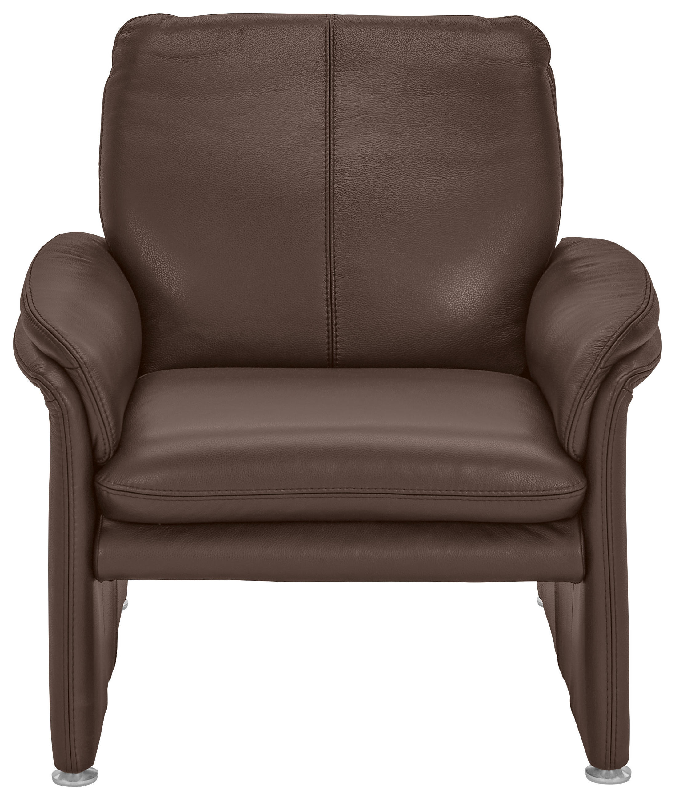 SESSEL in Echtleder Braun  - Chromfarben/Braun, KONVENTIONELL, Leder/Metall (98/90/86cm) - Celina Home