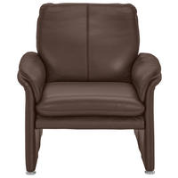 SESSEL in Echtleder Braun  - Chromfarben/Braun, KONVENTIONELL, Leder/Metall (98/90/86cm) - Celina Home
