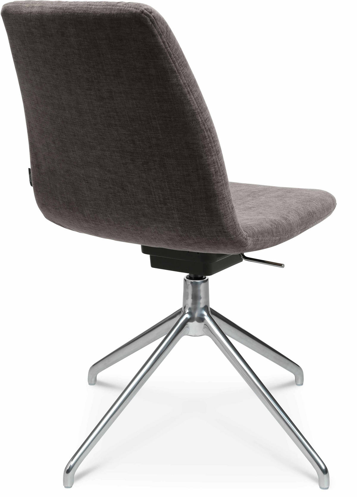STUHL  in Stahl Velours  - Taupe/Alufarben, Design, Textil/Metall (46/81,5-84,5/55cm) - Johann Jakob