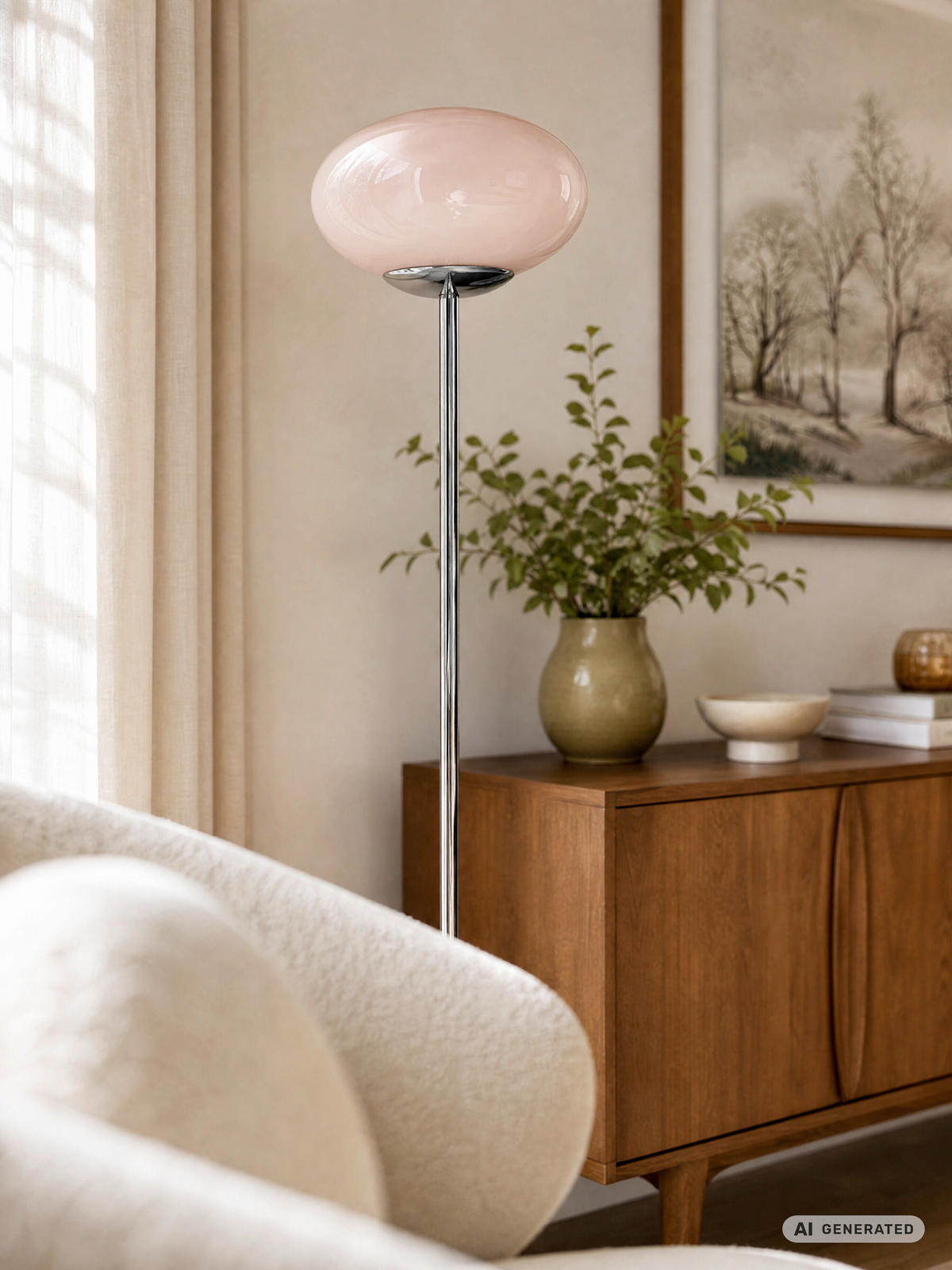 STEHLEUCHTE 25/149 cm  - Rosa, Design, Glas/Metall (25/149cm) - Osram