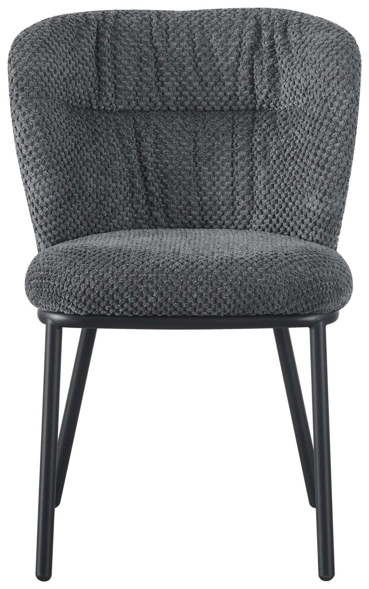 STUHL  in Eisen Webstoff Metall, Textil  - Anthrazit/Schwarz, Design, Textil/Metall (53,5/80/60,5cm) - Stylife