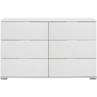 KOMMODE , 130/83/41 cm, 6 Schublade(n)  - Alufarben/Weiß, Design, Holzwerkstoff/Kunststoff (130/83/41cm) - Livetastic