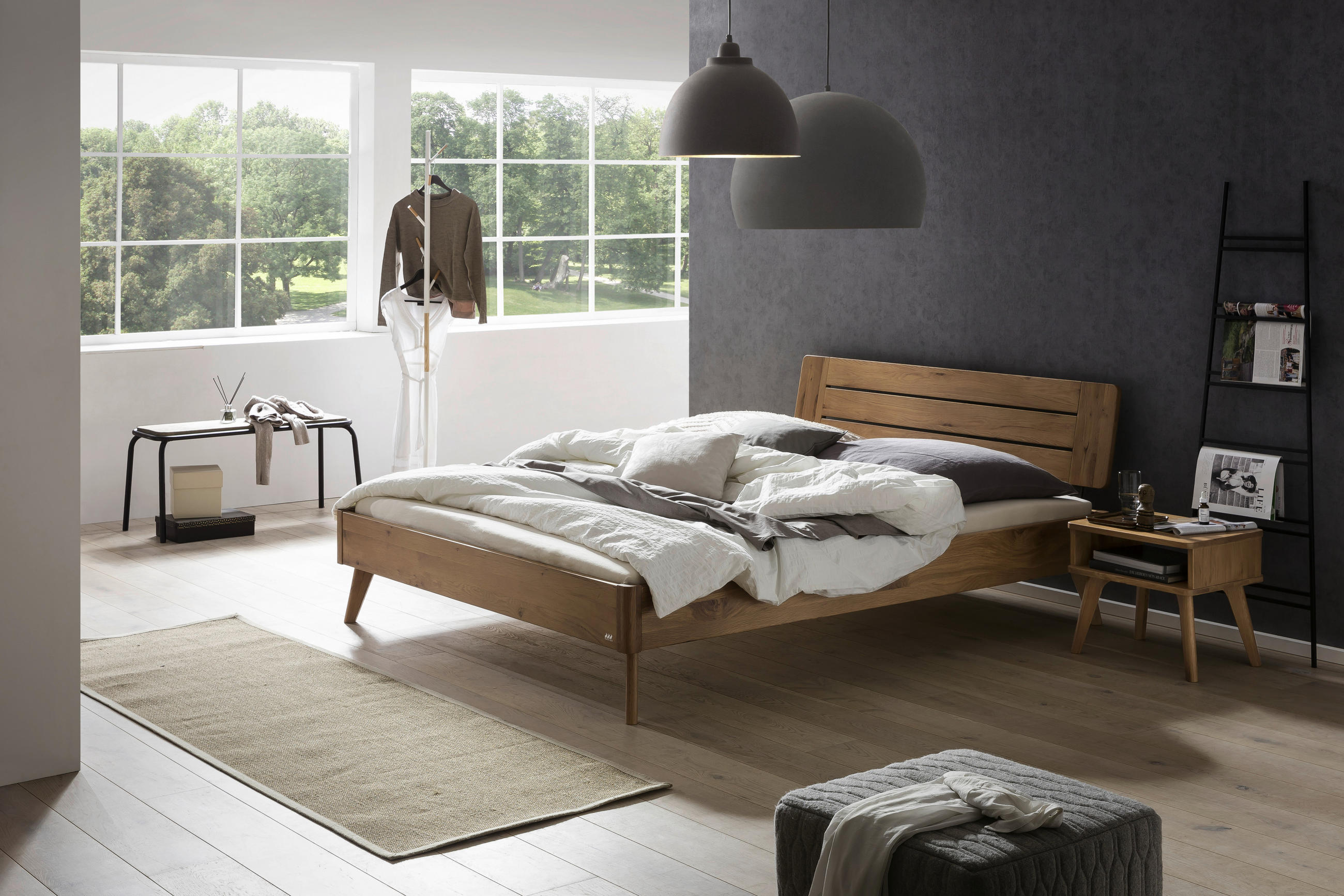 NACHTKÄSTCHEN in massiv Wildeiche Wildeiche  - Wildeiche, Design, Holz (48/38/42cm) - Hasena