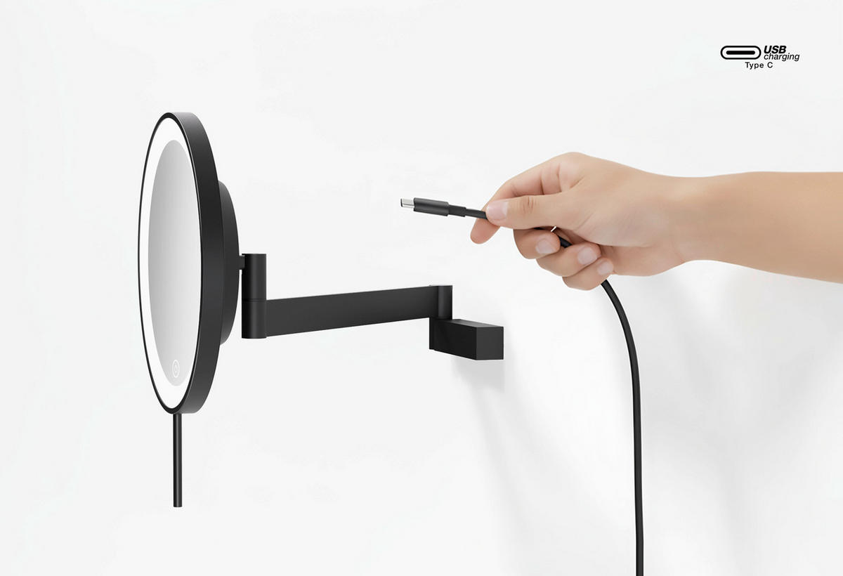 WANDSPIEGEL 38/26,3/7,5 cm    in  - Schwarz, Basics, Glas/Metall (38/26,3/7,5cm) - Zack