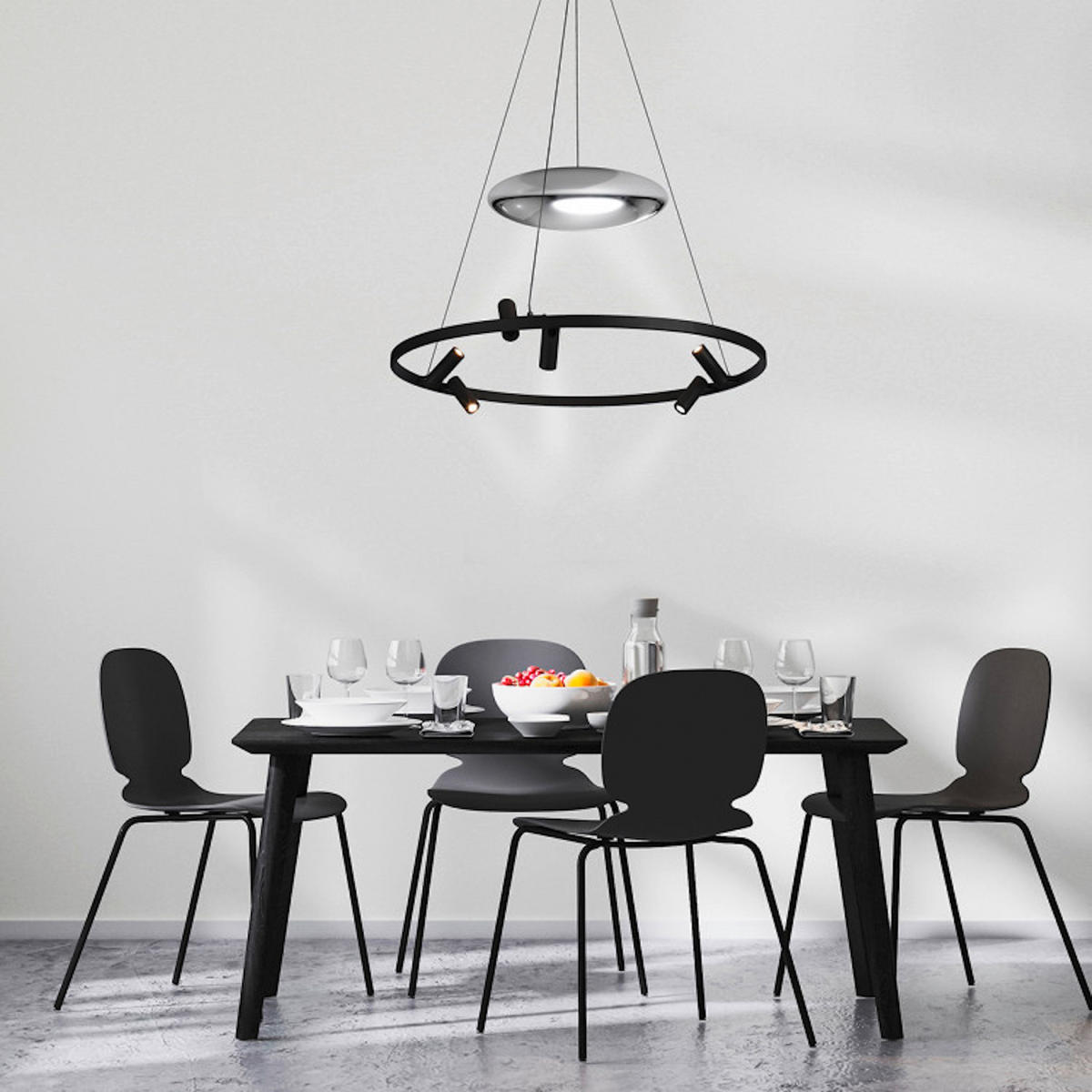 HÄNGELEUCHTE 120/70 cm    - Schwarz, Design, Metall (120/70cm)