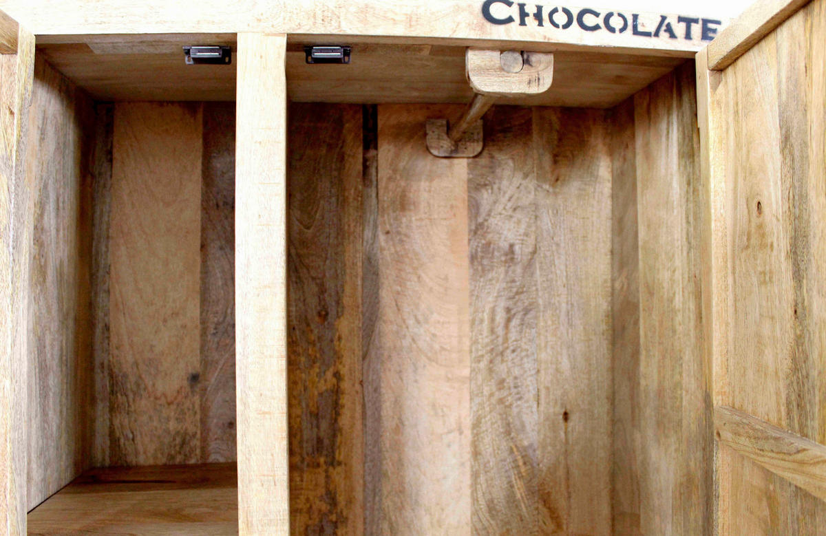 GARDEROBENSCHRANK  in 90/190/45 cm  - Schwarz/Naturfarben, Design, Holz/Metall (90/190/45cm) - MID.YOU