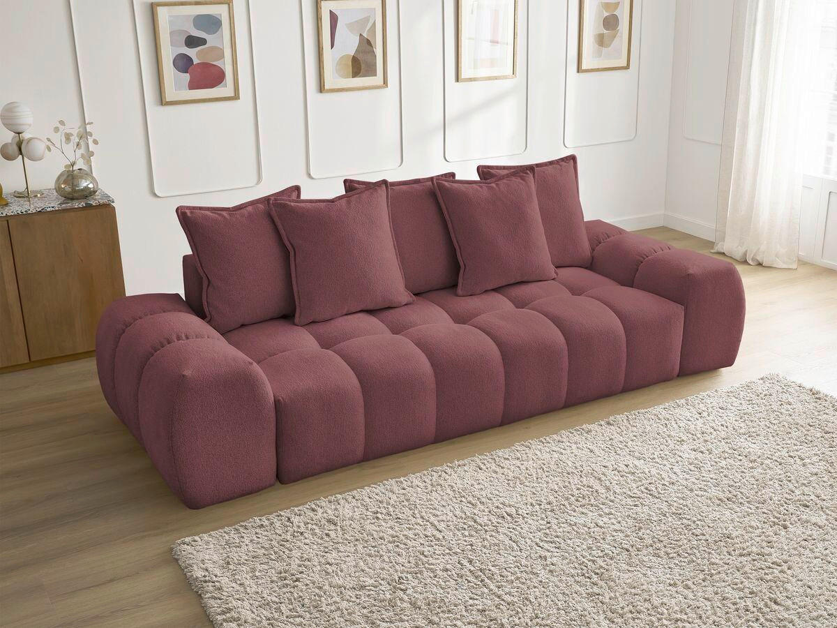 3-SITZER-SOFA EVEREST Flachgewebe Rot  - Rot/Schwarz, MODERN, Kunststoff/Textil (278/90/115cm)